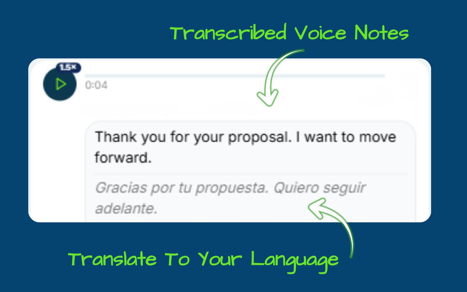Tradução de notas de voz